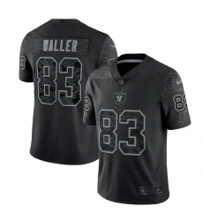 Men Las Vegas Raiders 83 Darren Waller Black Reflective Limited Stitched Football Jersey