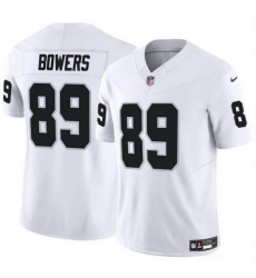 Men Las Vegas Raiders 89 Brock Bowers White 2024 Draft F U S E Vapor Stitched Football Jersey