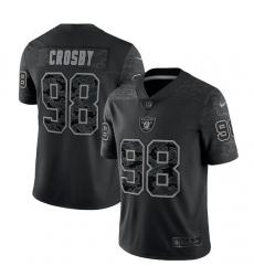 Men Las Vegas Raiders 98 Maxx Crosby Black Reflective Limited Stitched Football Jersey