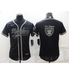 Men Las Vegas Raiders Black Team Big Logo With Patch Flex Base Stitched Baseb