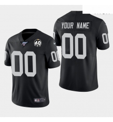 Men Oakland Raiders 00 Custom 60th Anniversary Vapor Limited Jersey   Black