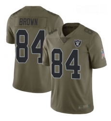 Mens Antonio Brown Limited Olive Jersey Oakland Raiders Football 84 Jersey 2017 Salute to Service Jersey