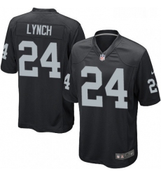 Mens Nike Oakland Raiders 24 Marshawn Lynch Game Black Team Color NFL Jersey