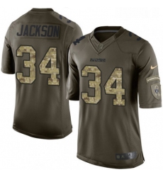 Mens Nike Oakland Raiders 34 Bo Jackson Limited Green Salute to Service NFL Jersey