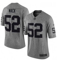 Mens Nike Oakland Raiders 52 Khalil Mack Limited Gray Gridiron NFL Jersey