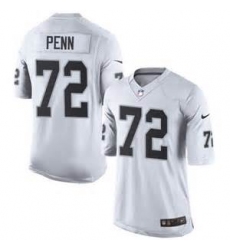 Mens Oakland Raiders 72 Penn White Team Color 2015 NFL Nike Elite Jersey