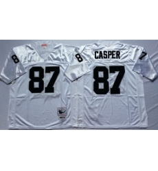 Mitchell And Ness Raiders #87 casper white Throwback Stitched NFL Jersey