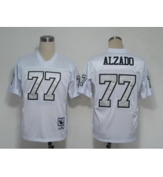 NFL Jerseys Oakland Raiders 77 Lyle Alzado White throwback jerseys(Silver Number)