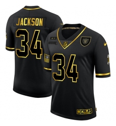 Nike Las Vegas Raiders 34 Bo Jackson Black Gold 2020 Salute To Service Limited Jersey