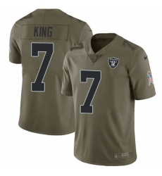 Nike Raiders #7 Marquette King Olive Mens Stitched NFL Limited 2017 Salute To Service Jersey