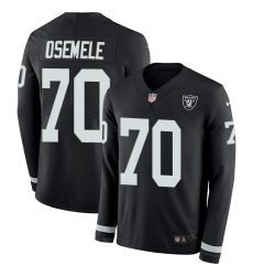 Nike Raiders #70 Kelechi Osemele Black Team Color Men Stitched NFL Limited Therma Long Sleeve Jersey