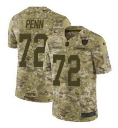 Nike Raiders #72 Donald Penn Camo Mens Stitched NFL Limited 2018 Salute To Service Jersey