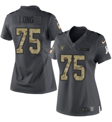 Nike Raiders #75 Howie Long Black Womens Stitched NFL Limited 2016 Salute to Service Jersey