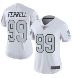 Raiders 99 Clelin Ferrell White Women Stitched Football Limited Rush Jersey