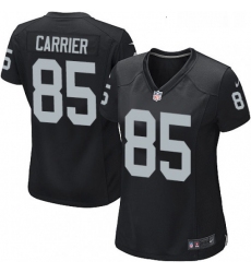 Women Nike Oakland Raiders 85 Derek Carrier Game Black Team Color NFL Jersey