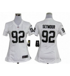 Women Nike Oakland Raiders #92 Richard Seymour White jerseys