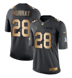 Nike Raiders #28 Latavius Murray Black Youth Stitched NFL Limited Gold Salute to Service Jersey