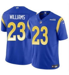 Men Los Angeles Rams 23 Kyren Williams Blue 2024 Vapor Untouchable Stitched Football Jersey