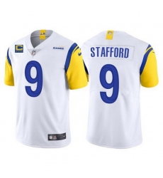 Men Los Angeles Rams 9 Matthew Stafford 2022 White With 4 Star C Patch Vapor Untouchable Limited Stitched Jersey