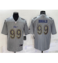 Men Los Angeles Rams 99 Aaron Donald Grey With Patch Atmosphere Fashion Stitc