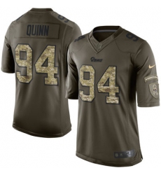 Mens St. Louis Rams 94 Robert Quinn Nike Green Salute To Service Limited Jersey