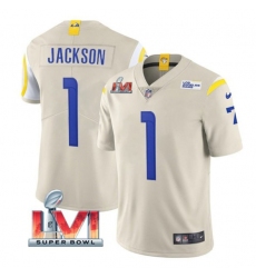 Nike Los Angeles Rams 1 Desean Jackson Bone 2022 Super Bowl LVI Vapor Limited Jersey