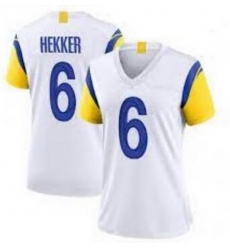 Women Los Angeles Rams 6 Johnny Hekker Vapor Limited White Jersey