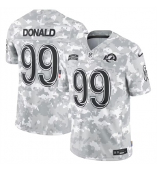 Youth Los Angeles Rams 99 Aaron Donald 2024 F U S E Arctic Camo Salute To Service Limited Stitched Football Jersey