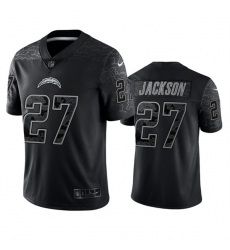 Men Los Angeles Chargers 27 J C  Jackson Black Reflective Limited Stitched Football Jersey