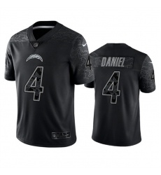 Men Los Angeles Chargers 4 Chase Daniel Black Reflective Limited Stitched Football Jersey