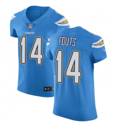 Nike Chargers #14 Dan Fouts Electric Blue Alternate Mens Stitched NFL Vapor Untouchable Elite Jersey