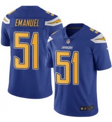 Nike Chargers #51 Kyle Emanuel Electric Blue Mens Stitched NFL Limited Rush Jersey