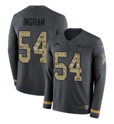 Nike Chargers 54 Melvin Ingram Anthracite Salute to Service Men s Stitched NFL Limited Therma Long Sleeve Jersey