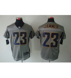 Nike San Diego Chargers 23 Quentin Jammer Grey Elite Shadow NFL Jersey