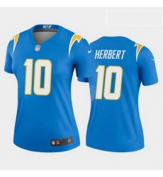 Women Nike Los Angeles Chargers 10 Justin Herbert Light Blue Alternate Vapor Limited Jersey