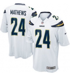 Youth Nike San Diego Chargers 24# Ryan Mathews Game White Jersey