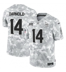 Men Minnesota Vikings 14 Sam Darnold 2024 F U S E Arctic Camo Salute To Service Limited Stitched Football Jersey