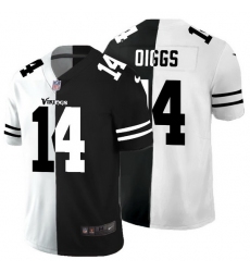 Minnesota Vikings 14 Stefon Diggs Men Black V White Peace Split Nike Vapor Untouchable Limited NFL Jersey