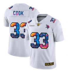 Minnesota Vikings 33 Dalvin Cook Men White Nike Multi Color 2020 NFL Crucial Catch Limited NFL Jersey