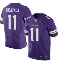 Nike Vikings #11 Laquon Treadwell Purple Team Color Mens Stitched NFL Elite Jersey