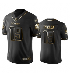 Vikings 19 Adam Thielen Black Men Stitched Football Limited Golden Edition Jersey