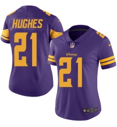 Nike Vikings #21 Mike Hughes Purple Womens Stitched NFL Limited Rush Jersey