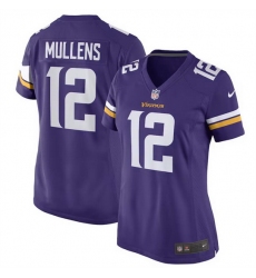 Women Minnesota Vikings 12 Nick Mullens Purple Stitched Jersey 28Run Small 29