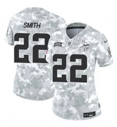 Women Minnesota Vikings 22 Harrison Smith 2024 F U S E Arctic Camo Salute To Service Limited Stitched Jersey