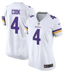 Women Minnesota Vikings 4 Dalvin Cook White Vapor Untouchable Stitched Jersey