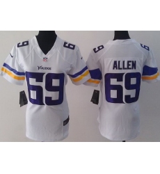 Women Nike Minnesota Vikings 69 Jared Allen White Game NFL Football Jerseys 2013 New Style