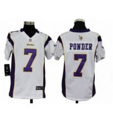 Nike Youth NFL Minnesota Vikings #7 Christian Ponder White Jerseys