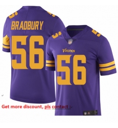 Vikings 56 Garrett Bradbury Purple Youth Stitched Football Limited Rush Jersey