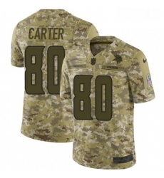 Youth Nike Minnesota Vikings 80 Cris Carter Limited Camo 2018 Salute to Service NFL Jersey