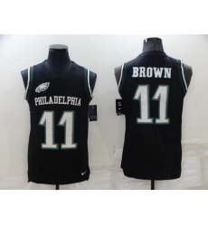 Men Philadelphia Eagles 11 A J Brown Black Limited Tank Top Stitched Jerse